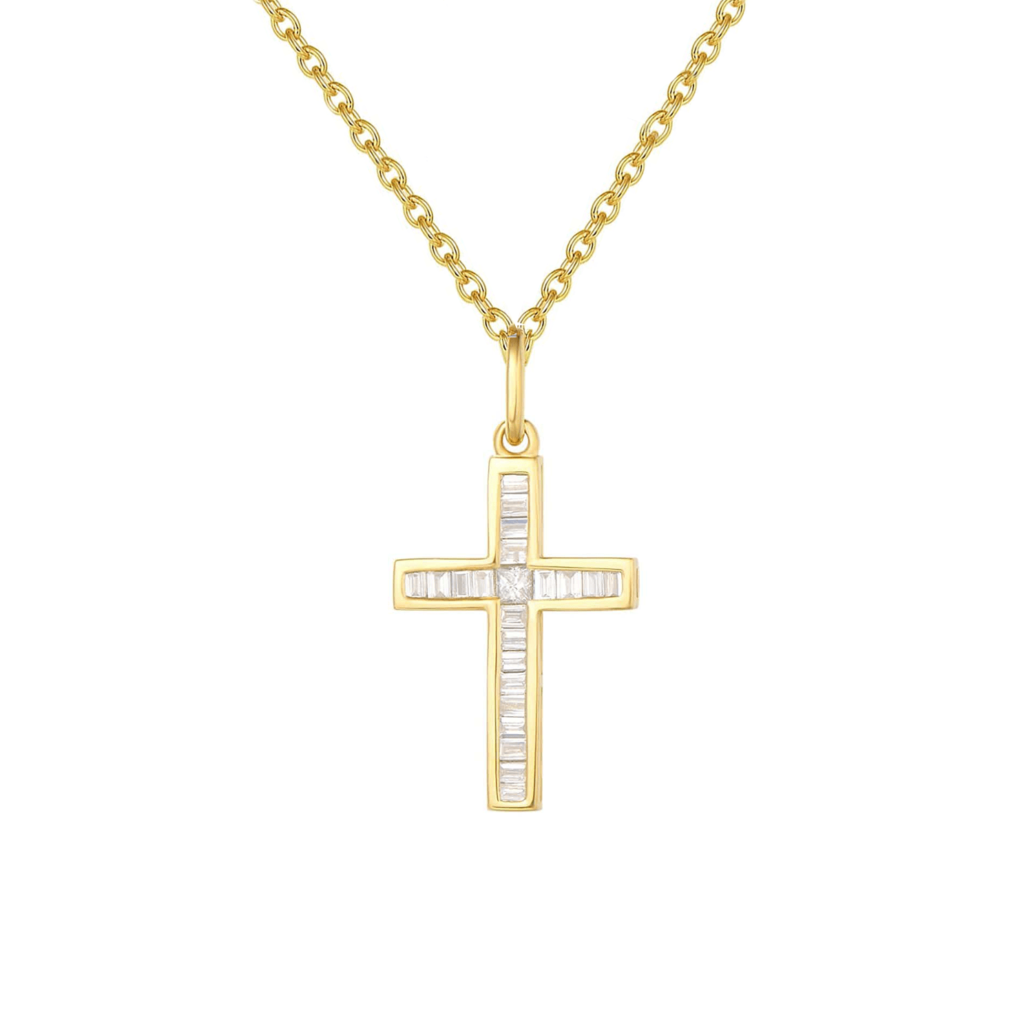 FANCIME Cross 18K Real Gold Necklace Yellow Main