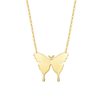 FANCIME "Sophia" Dainty Minimalist Butterfly 14K Yellow Gold Necklace Main