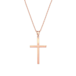 FANCIME 3D Polished Hollow Cross 18K Rose Gold Necklace Main