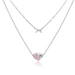 Fanci "Cuddle Hearts" Two Layer Choker Sterling Silver Necklace Main