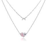 Fanci "Cuddle Hearts" Two Layer Choker Sterling Silver Necklace Main