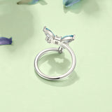 FANCIME "Azura" Butterfly Statement Sterling Silver Open Ring Show