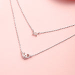 Fanci "Cuddle Hearts" Two Layer Choker Sterling Silver Necklace Back
