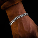 FANCIME Mens Cuban Link Chain Sterling Silver Bracelet Model