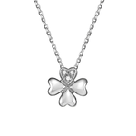 FANCIME "Lucky Clover" Four Leaf Clover 18K White Gold Necklace Main