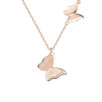 FANCIME "Twinkling Kiss" Butterfly 14K Rose Gold Necklace Main