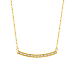 FANCIME "The Row" Diamond Bar 14K Solid Yellow Gold Necklace Main