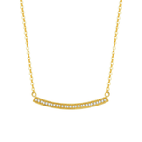 FANCIME "The Row" Diamond Bar 14K Solid Yellow Gold Necklace Main