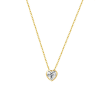 FANCIME Heart Shape Bezel 14K Yellow Gold Necklace Main