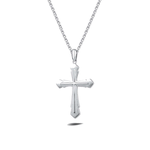 FANCIME Edgy Men's Cross Sterling Silver Necklace Main