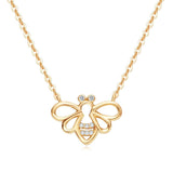 Fancime "Be Bright" Minimalist Dainty Bee Yellow Gold Necklace Main