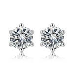 FANCIME Six Prong Moissanite Sterling Silver Studs Main