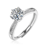 FANCIME Moissanite Flower Engagement 925 Sterling Silver Ring Main