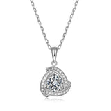 FANCIME Moissanite Triangle Trillion Sterling Silver Necklace Main