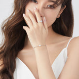 FANCIME "Crystal Blanc" Halo Setting Sterling Silver  Bracelet Model