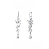 "Wisteria Flower Cluster” Sterling Silver Floral Hoops Drop Earrings