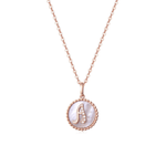 FANCIME Letter Initial Dainty 14K Rose Gold Necklace A Main