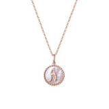 FANCIME Letter Initial Dainty 14K Rose Gold Necklace A Main