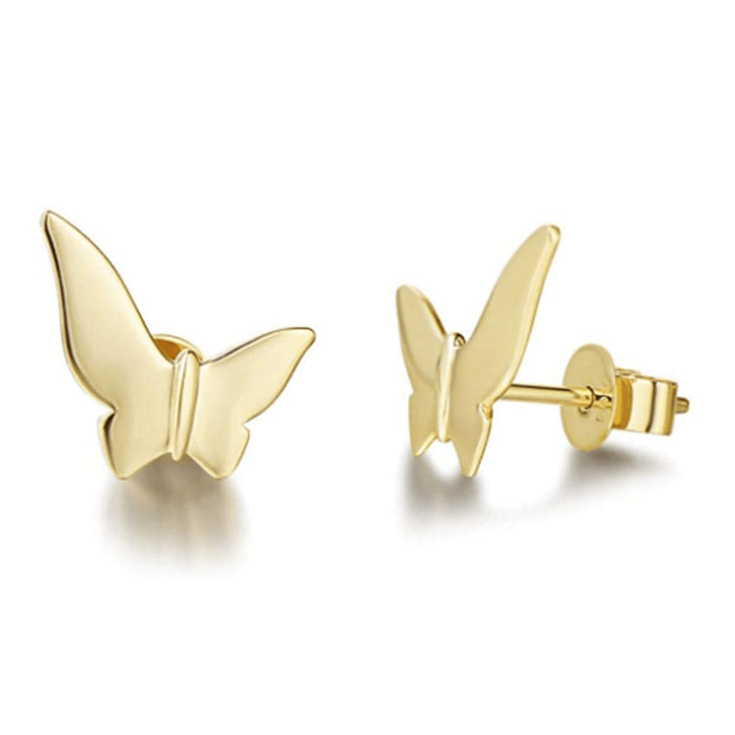 "Bright Tango" Butterfly 14K Yellow Gold Tiny Studs Earrings