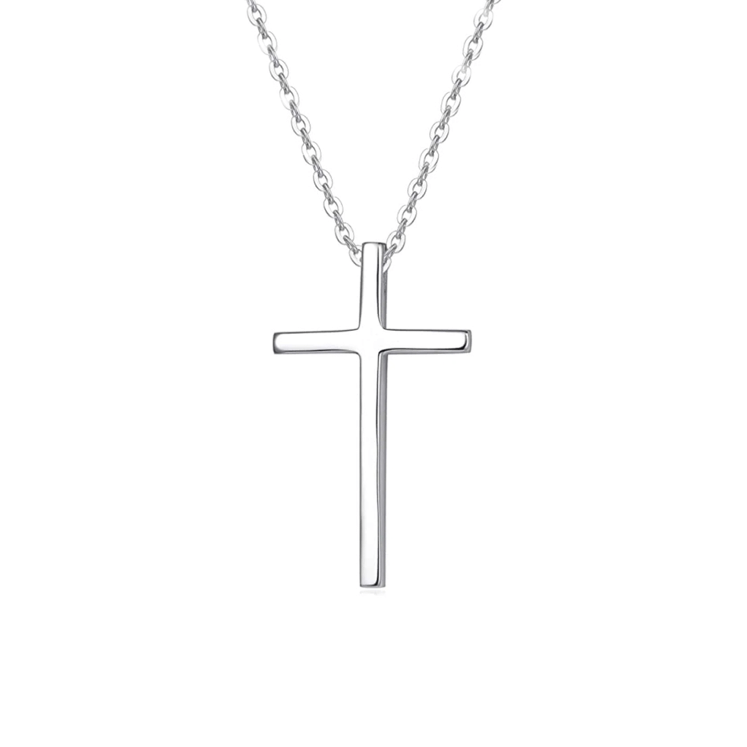 "Committed Faith" Cross 14K White Gold Necklace