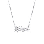 FANCIME ‘’Wisteria Bouquet” Flower Stones Bar Sterling Silver Necklace Main