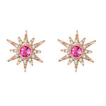 FANCIME "Pink Burst" Tourmaline Star 18K Rose Gold Earrings Main