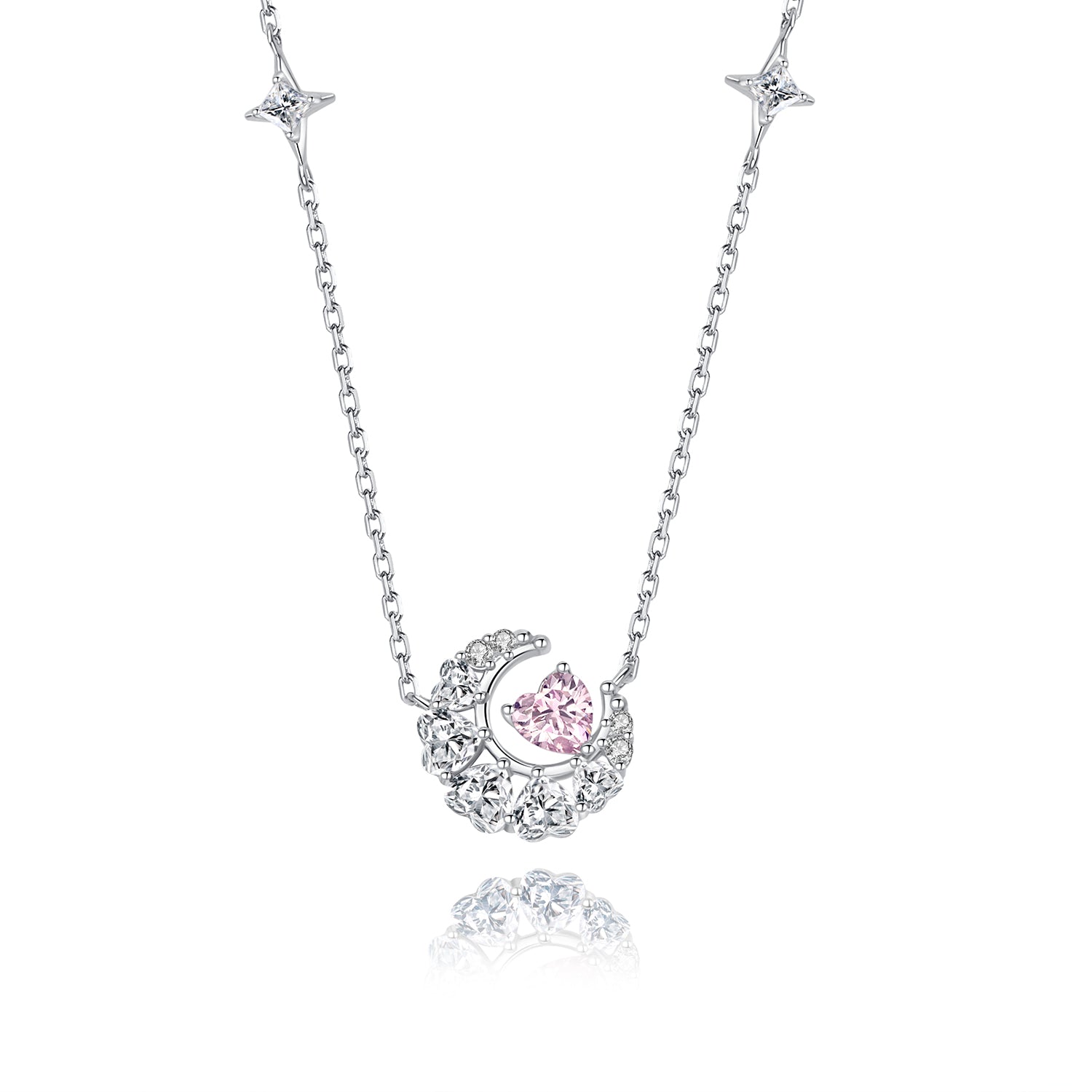 Pink Vow Padlock Sterling Silver Necklace