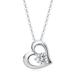 Delicate heart diamond necklace gift idea for women
