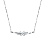 Fanci "Diamond Knot" Double Bar Platinum Necklace Main