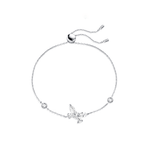 FANCIME "Crystal Delight" Butterfly Chain Sterling Silver  Bracelet White Main