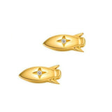 FANCIME Tiny Rocket 18K Yellow Gold Stud Earrings Main