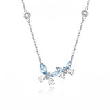 FANCIME "Butterfly Love" Sterling Silver Cut CZ Stones Butterfly Necklace Blue Main