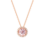 FANCIME Morganite Multi-Gemstone 14K Rose Gold Necklace Main