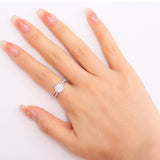 FANCIME "Always Brilliant" Halo Setting Sterling Silver Ring Model