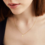 FANCIME Moon 14K Solid Yellow Gold Necklace Show
