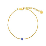 Blue sapphire birthstone 18k yellow bracelet minimalist jewelry for women
