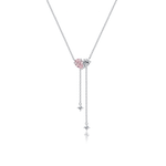 Fanci "Cuddle Hearts" Pear Cut Pink CZ Sterling Silver Necklace Main