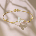 FANCIME "Fairy Pearl" Butterfly 14K Yellow Gold Bracelet Show