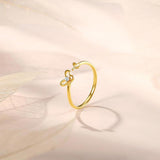 FANCIME "Golden Wings" Diamond  Butterfly 14K Yellow Gold Ring Show