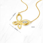 FANCIME "Little Fairy" Lab Grown utterfly 14k Yellow Gold Necklace Size