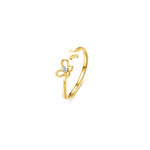 FANCIME "Golden Wings" Diamond  Butterfly 14K Yellow Gold Ring Main