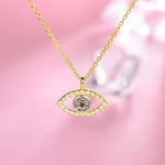 FANCIME Evil Eye 14K Solid Yellow Gold Necklace Detail