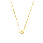 FANCIME "Z" Heart Initial Dainty 14K Solid Yellow Gold Necklace Main