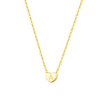 FANCIME Heart Initial Dainty Letter 14K Solid Yellow Gold Necklace A Main