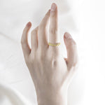 Crown design yellow gold ring band for women