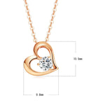 Solitaire heart necklace gift for her 