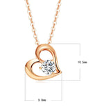 Solitaire heart necklace gift for her 