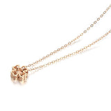FANCIME Heart-Shaped Four Leaf Clover 18K Solid Rose Gold Necklace Back