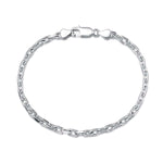 FANCIME Men's Oval Cable Chain Sterling Silver Bracelet Main