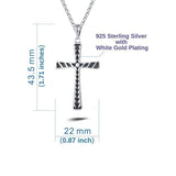 FANCIME Black Cross Sterling Silver Necklace Size